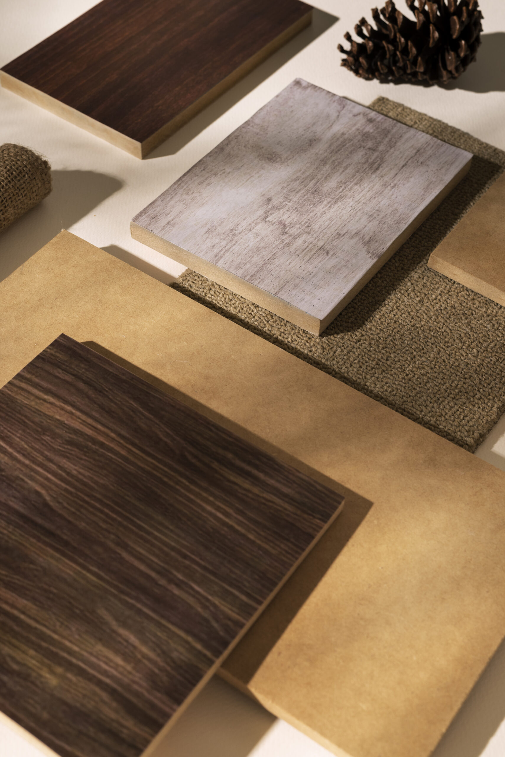 Cách phối vật liệu gỗ – đá – ánh sáng phong cách Nhật Bản hiện đại 2 top view boards mdf material scaled