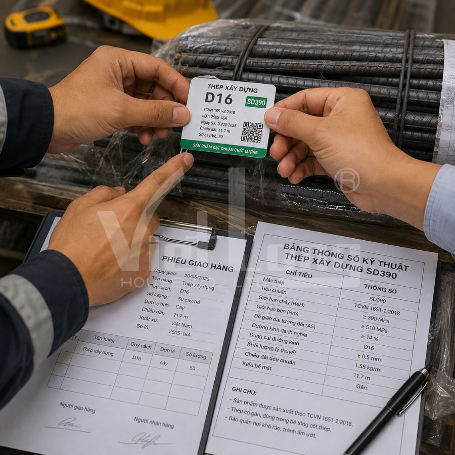 Chủ nhà và nhà thầu nghiệm thu vật liệu đầu vào