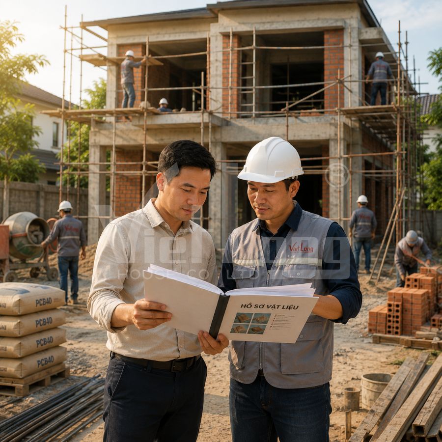 VietLong House kiểm soát chi phí và chất lượng vật tư xây nhà