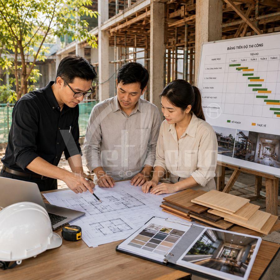 Quy trình xây dựng trọn gói phong cách Nhật Bản ở Hà Nội của VietLong House