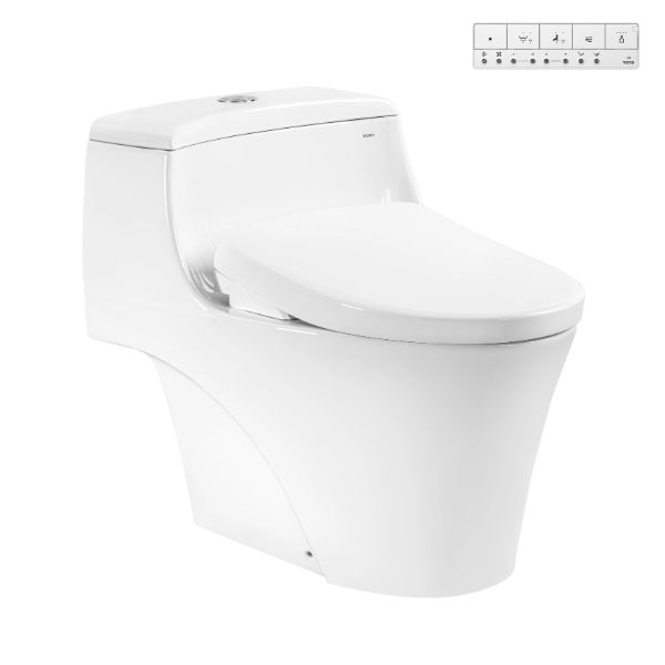 BÀN CẦU 1 KHỐI KÈM NẮP RỬA ĐIỆN TỬ WASHLEET DÒNG S7 TOTO